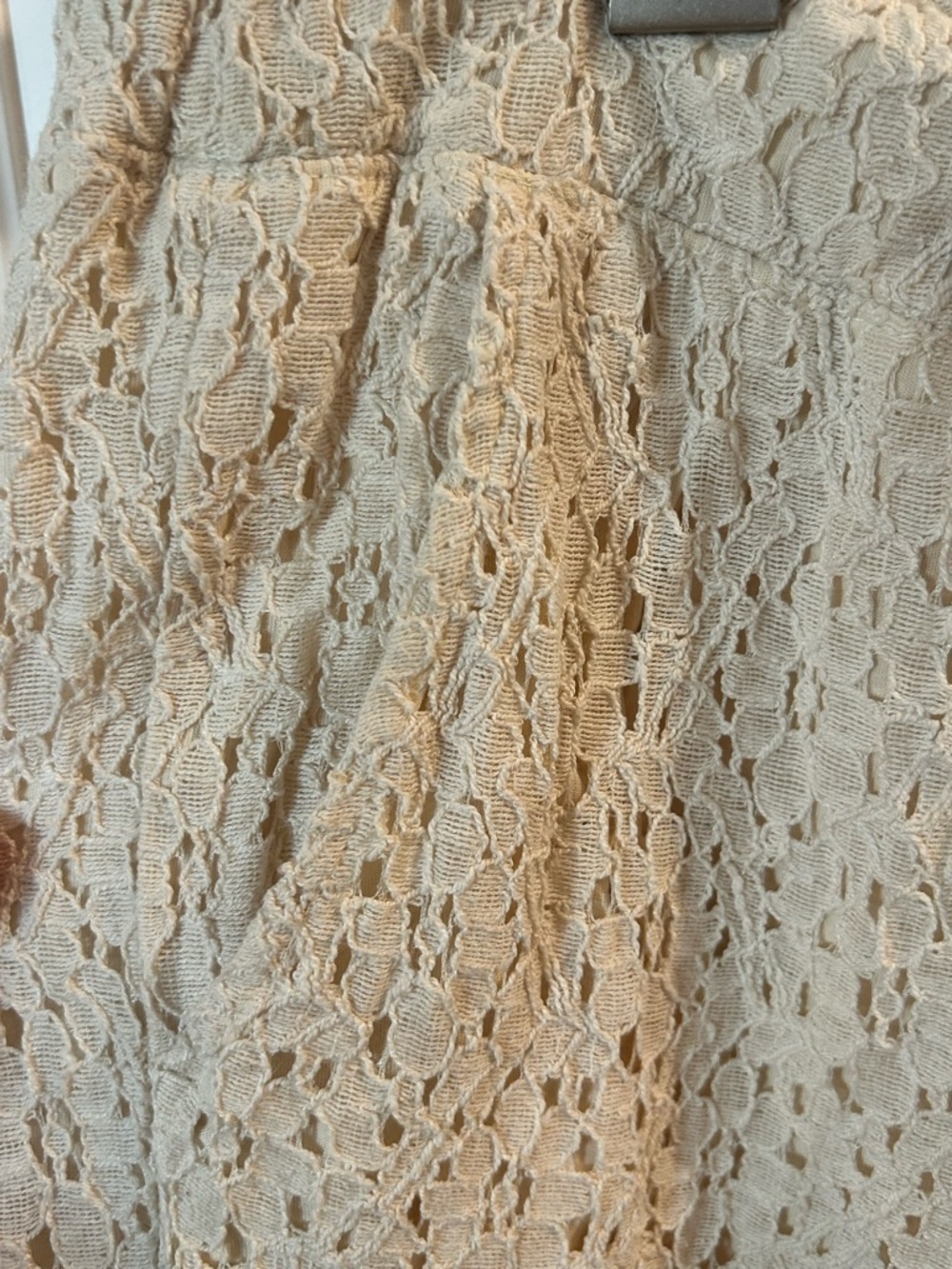 Lou & Grey Cream Lace-Overlay Joggers coastal cowgirl lightweight boho - Picture 3 of 7